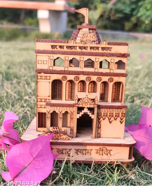 Khatu Shyam ji , HARIDWAR DIVINE Khatu Shyam /Khatu JI /Mandir /Wooden Mandir /Decorative Mandir / Home Decor /Showpiece /5 Inch - Alternate View