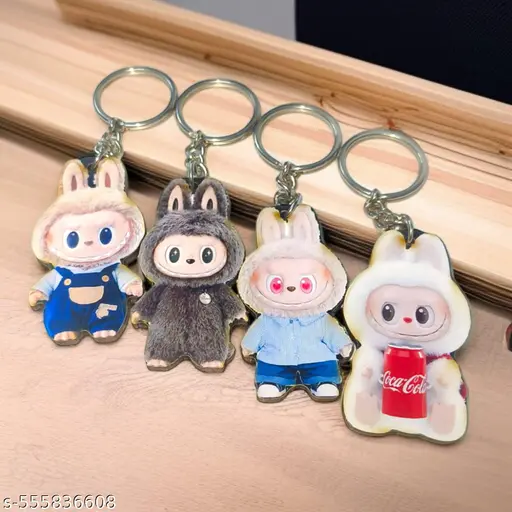 pack 4 , Standing Labubu Doll Keychains (Pack Of 4)