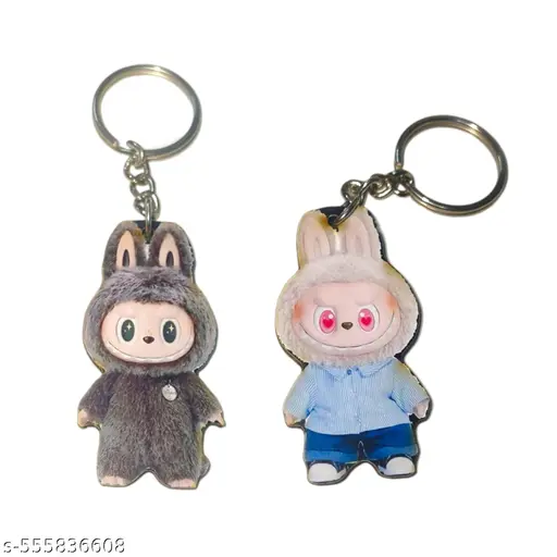 pack 4 , Standing Labubu Doll Keychains (Pack Of 4) - Detail View